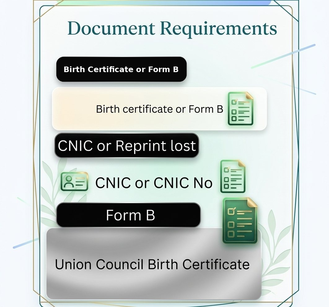 Documents Required for a First-Time CNIC